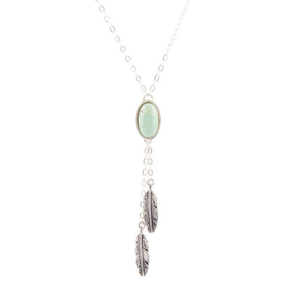 Feather Green Turquoise and Sterling Silver Necklace Barse Jewelry