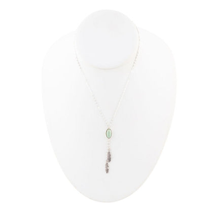 Feather Green Turquoise and Sterling Silver Necklace Barse Jewelry