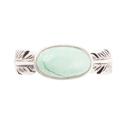 Feather Green Turquoise and Sterling Silver Ring Barse Jewelry