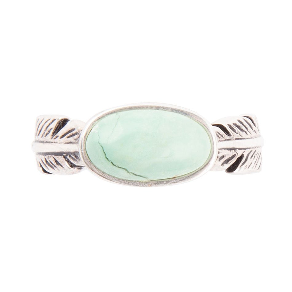 Feather Green Turquoise and Sterling Silver Ring Barse Jewelry