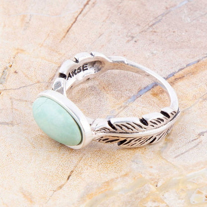 Feather Green Turquoise and Sterling Silver Ring Barse Jewelry