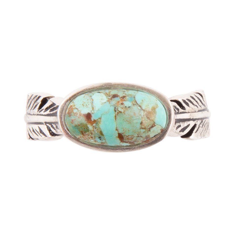 Feather Sterling Silver and Blue Turquoise Ring Barse Jewelry