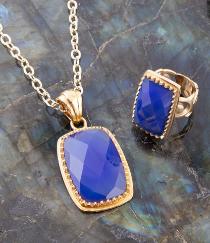 Filigreed Blue Agate Golden Pendant Necklaces Barse Jewelry