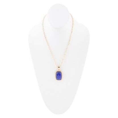 Filigreed Blue Agate Golden Pendant Necklaces Barse Jewelry