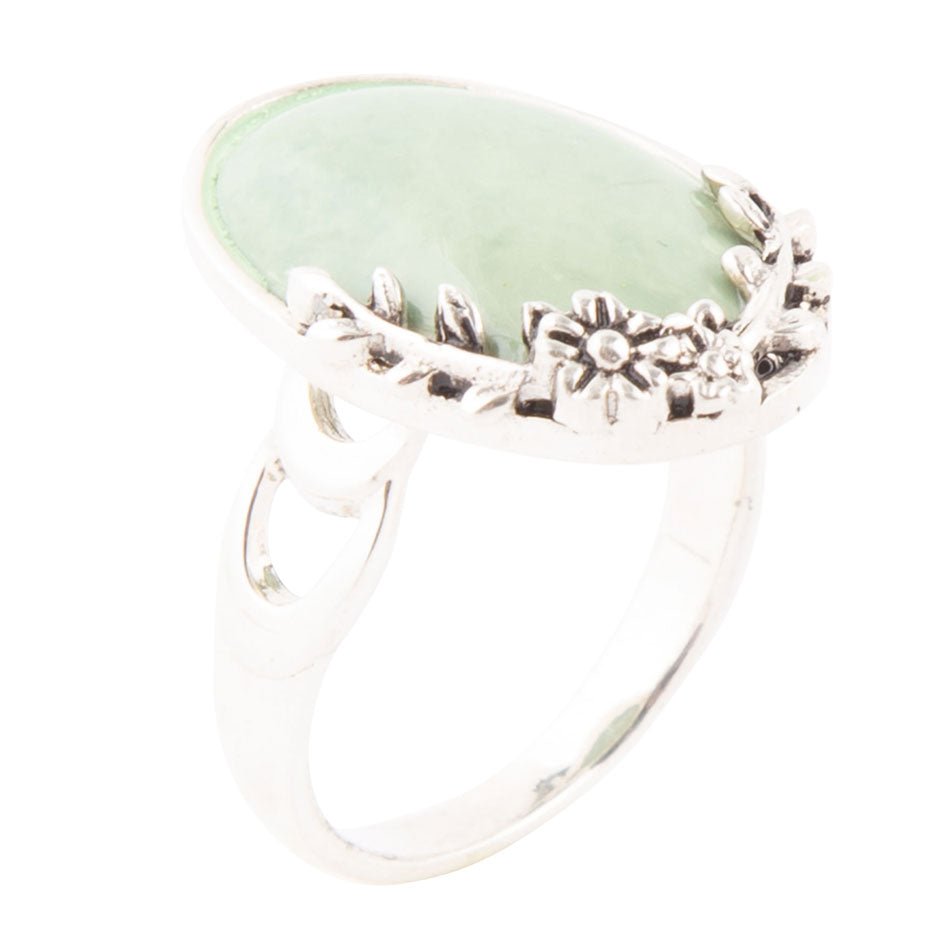 Floral Green Turquoise and Sterling Silver Ring Barse Jewelry