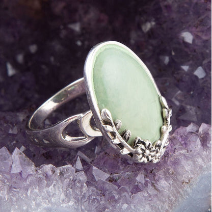 Floral Green Turquoise and Sterling Silver Ring Barse Jewelry