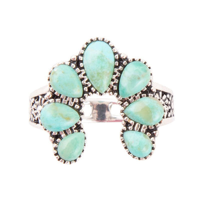 Floral Blue Turquoise and Sterling Silver Ring Barse Jewelry