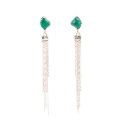 Fringed Green Onyx Earring Barse Jewelry