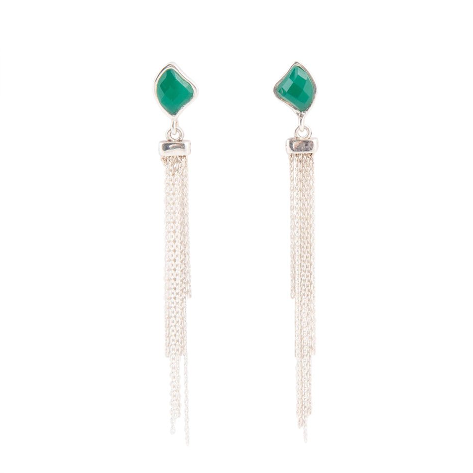 Fringed Green Onyx Earring Barse Jewelry