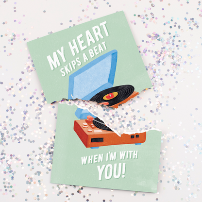 Endless Never Gonna Give you Up Valentines Card with Glitter Joker Greeting