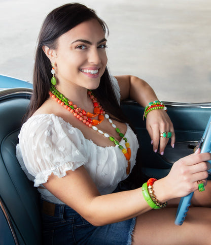 Garden Dreams Lime Turquoise Post Earrings Barse Jewelry