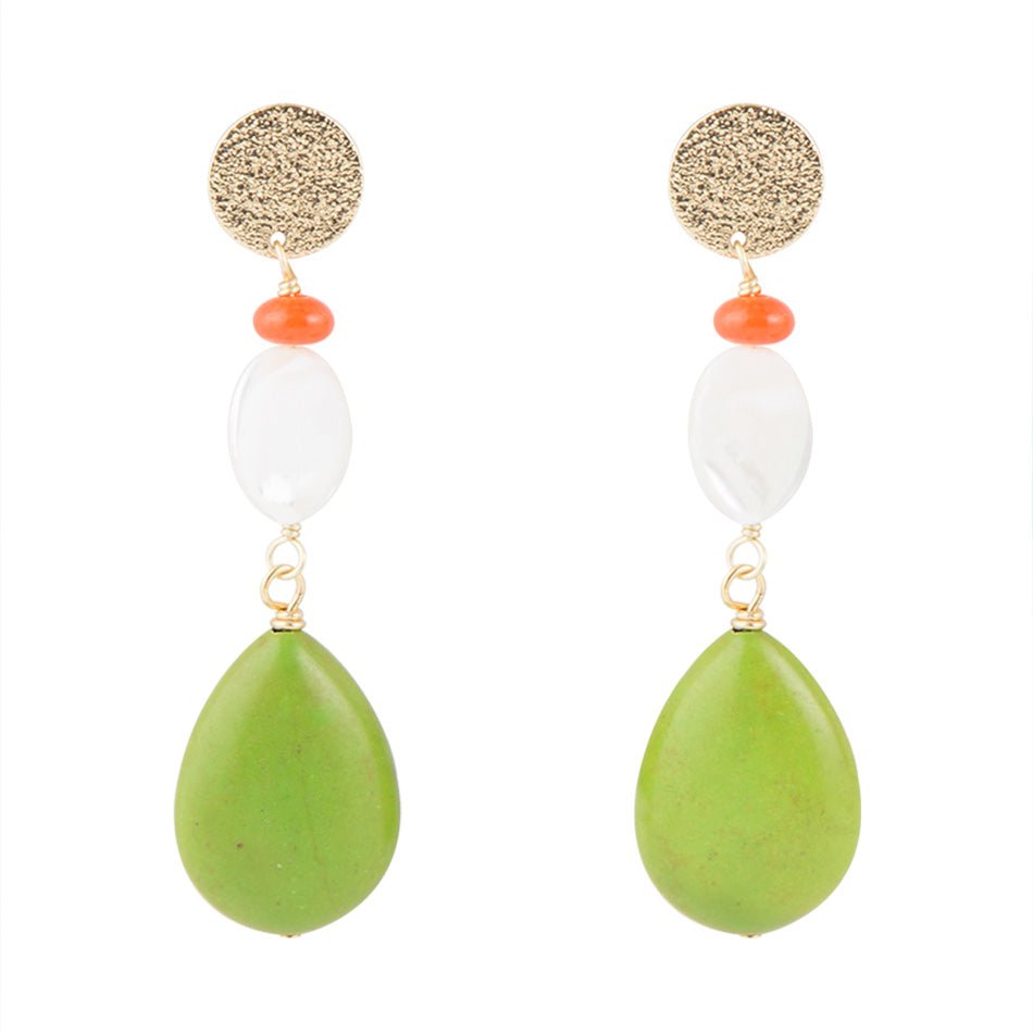 Garden Dreams Lime Turquoise Post Earrings Barse Jewelry