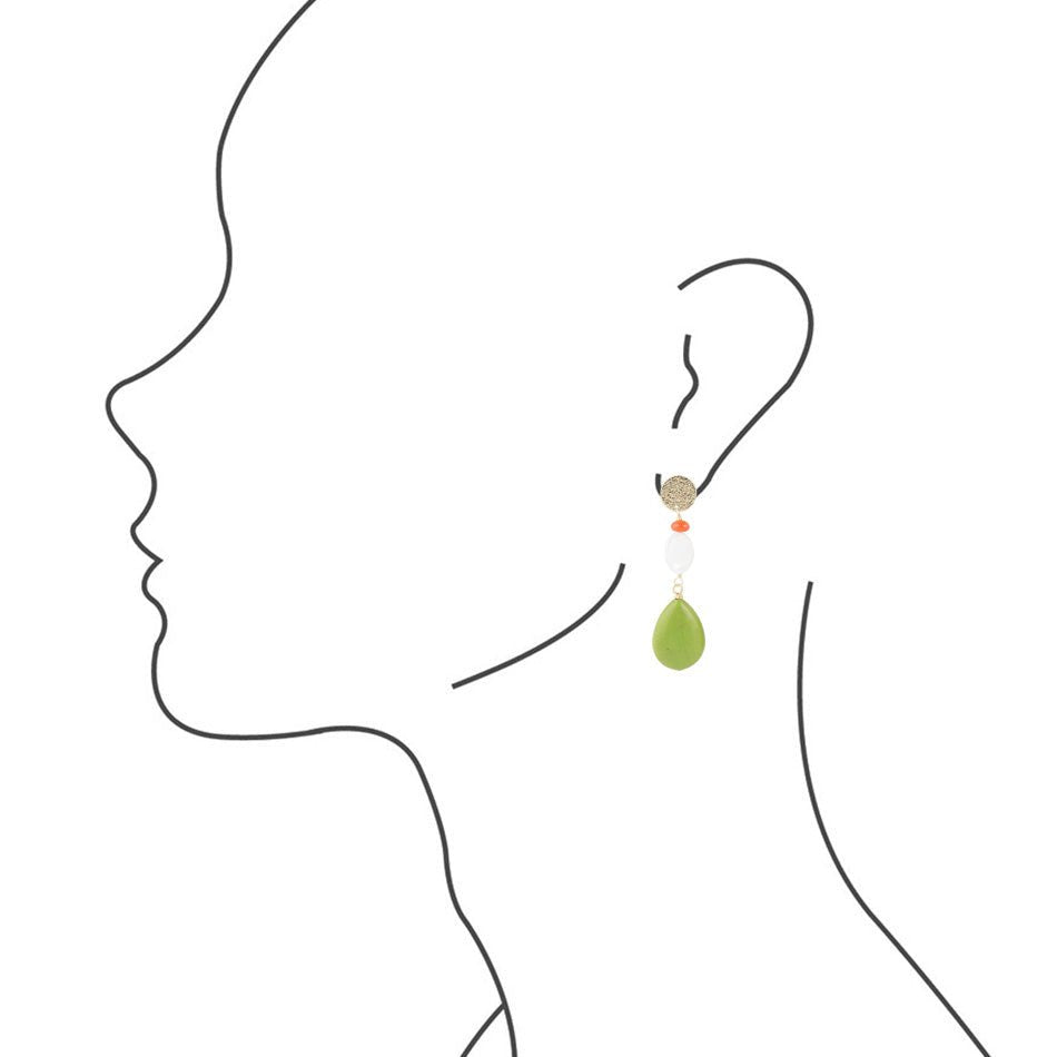 Garden Dreams Lime Turquoise Post Earrings Barse Jewelry