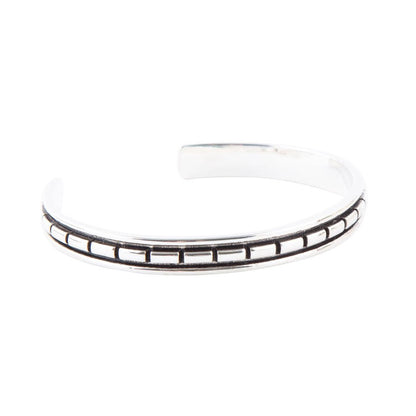 Geometric All Sterling Silver Cuff Bracelet Barse Jewelry
