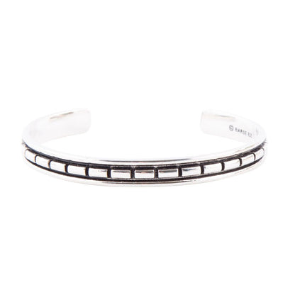 Geometric All Sterling Silver Cuff Bracelet Barse Jewelry