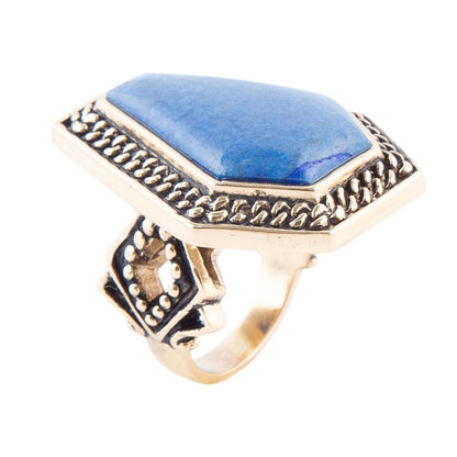 Geometric Lapis Statement Ring Barse Jewelry