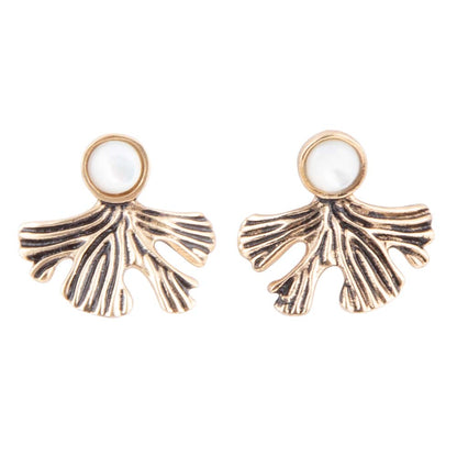 Ginko Mother of Pearl Post Earrings Barse Jewelry