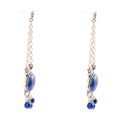 Go West Blue Lapis and Sterling Silver Drop Earrings Barse Jewelry