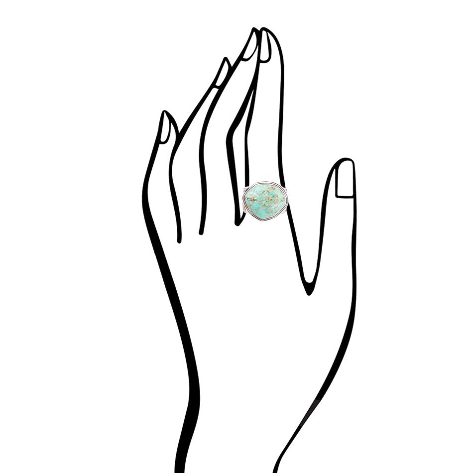 Go West Blue Turquoise and Sterling Silver Ring Barse Jewelry