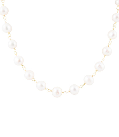 Golden Chain and White Pearl Necklaces Barse Jewelry