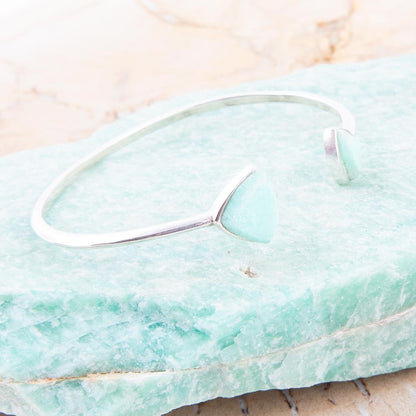 Green Chrysophase Open Sterling Silver Cuff Bracelet Barse Jewelry