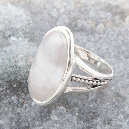 Grey Quartz and Sterling Silver Oval Ring Barse Jewelry