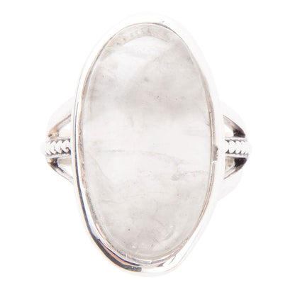 Grey Quartz and Sterling Silver Oval Ring Barse Jewelry