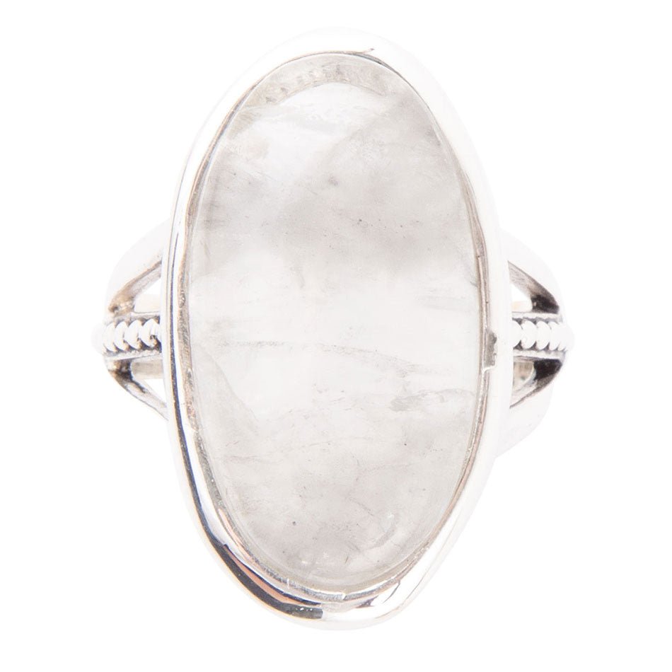 Grey Quartz and Sterling Silver Oval Ring Barse Jewelry