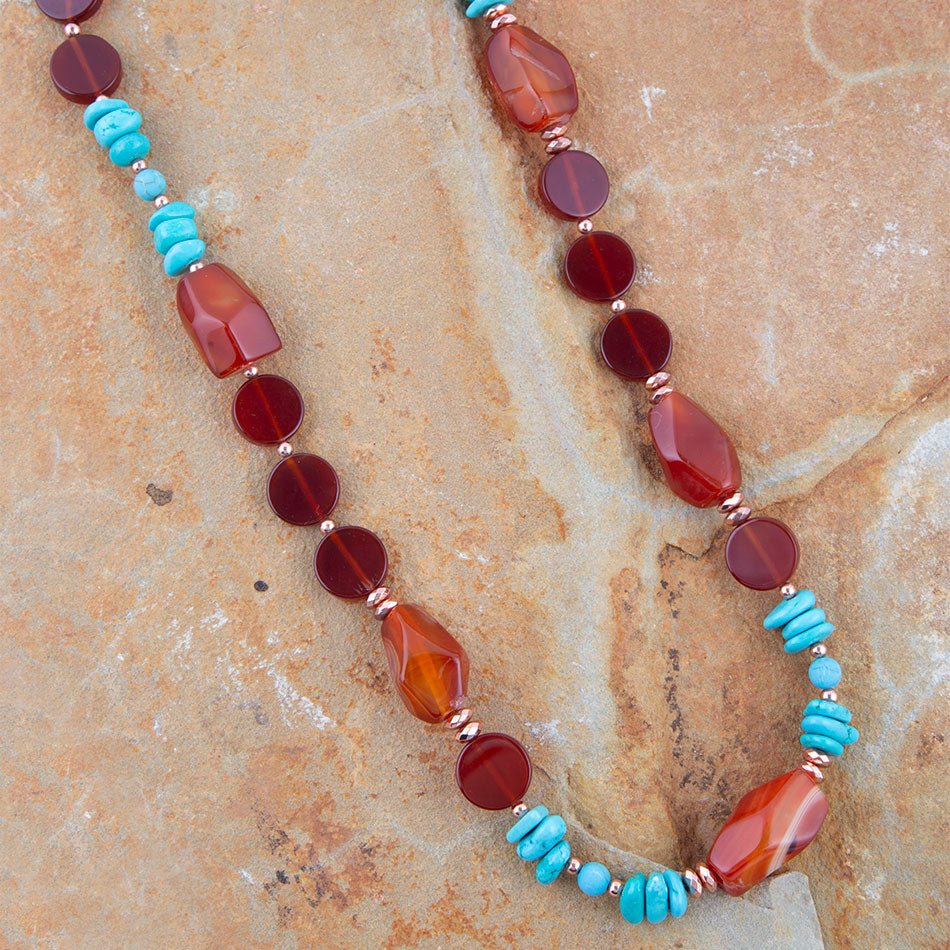 Headed West Long Carnelian Necklace Barse Jewelry
