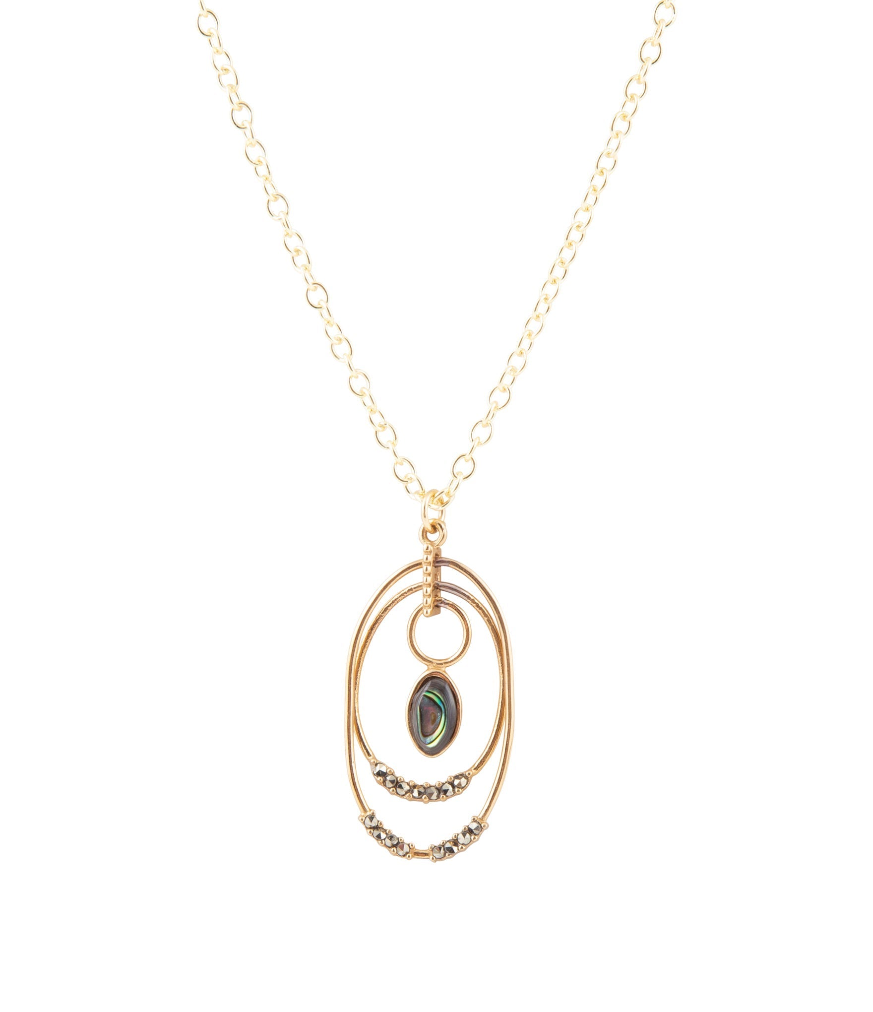 Henley Blue Abalone Golden Pendant Necklace Barse Jewelry