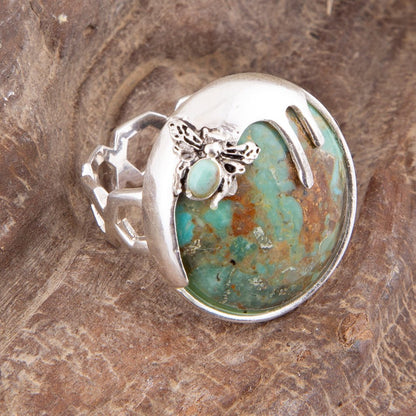 Honey Bee Blue Turquoise Sterling Silver Ring Barse Jewelry
