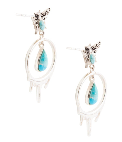 Honey Blue Turquoise Sterling Silver Drop Earrings Barse Jewelry