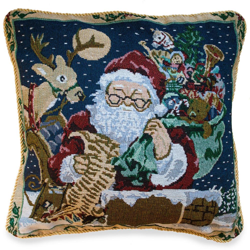 Set of 2 Santa Reading Gifts List Christmas Throw Cushion Pillow Covers BestPysanky