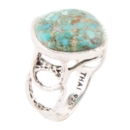 Hypnosis Blue Turquoise and Sterling Silver Ring Barse Jewelry