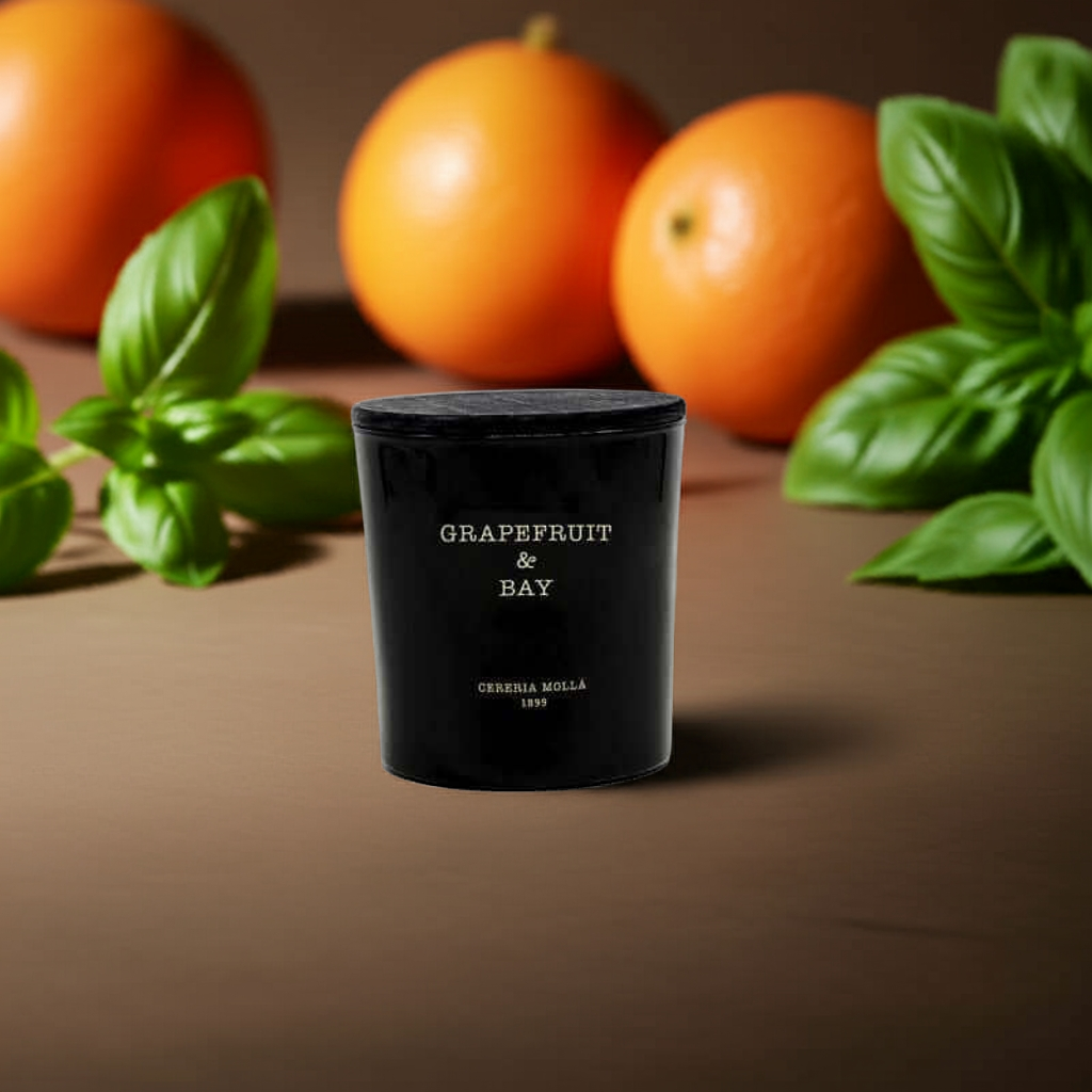 Cereria Molla - Grapefruit & Bay Black 3 wick XL Candle - 21 oz / 600 g - Coastous