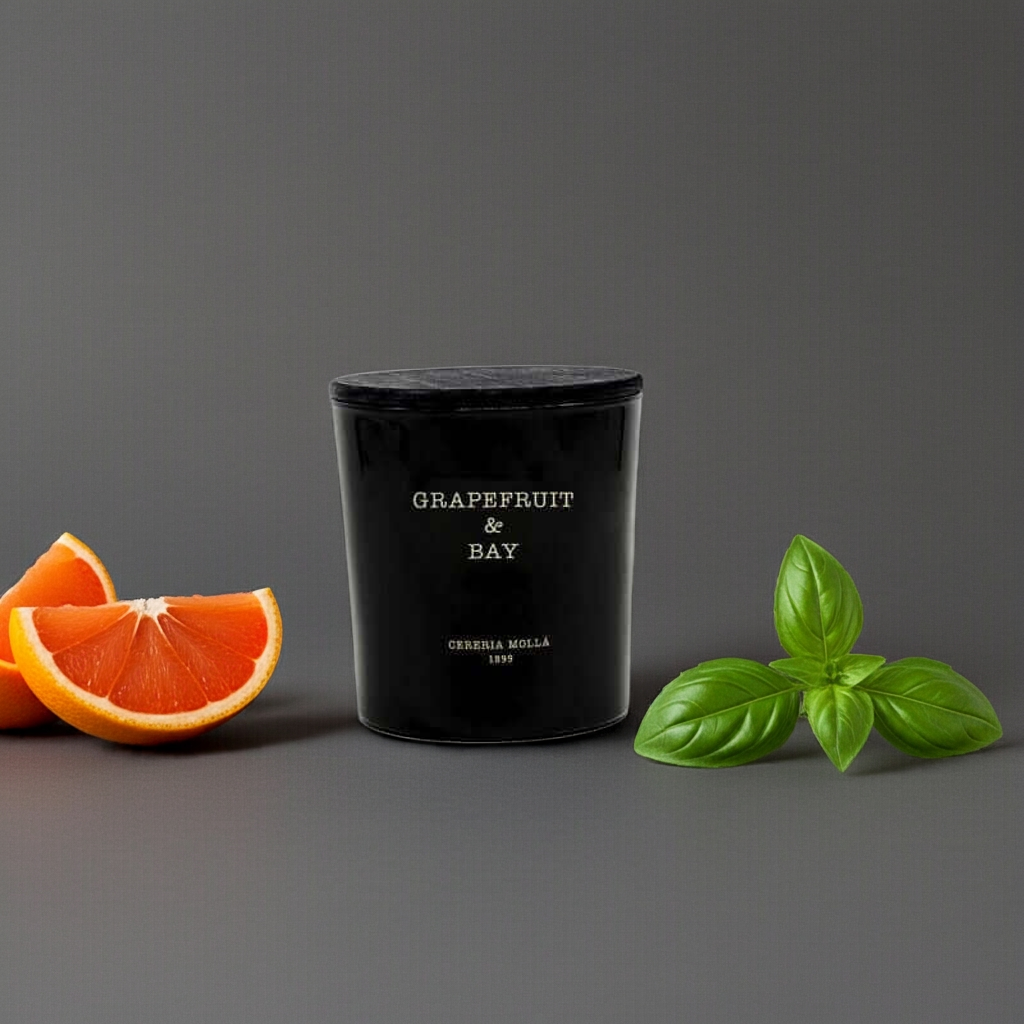 Cereria Molla - Grapefruit & Bay Black 3 wick XL Candle - 21 oz / 600 g - Coastous