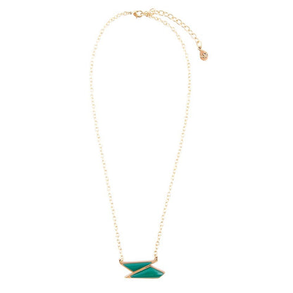 Ice Green Onyx and Golden Bronze Pendant Necklace Barse Jewelry