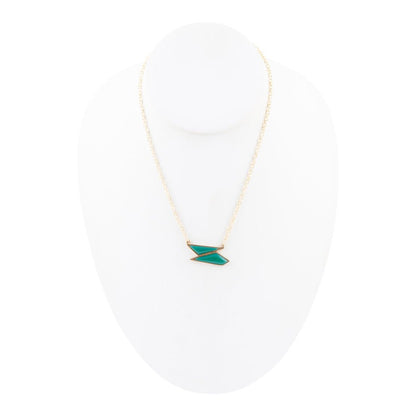 Ice Green Onyx and Golden Bronze Pendant Necklace Barse Jewelry