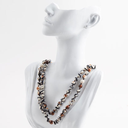 Immeasurable Jasper Black and White Wrap Necklace Barse Jewelry