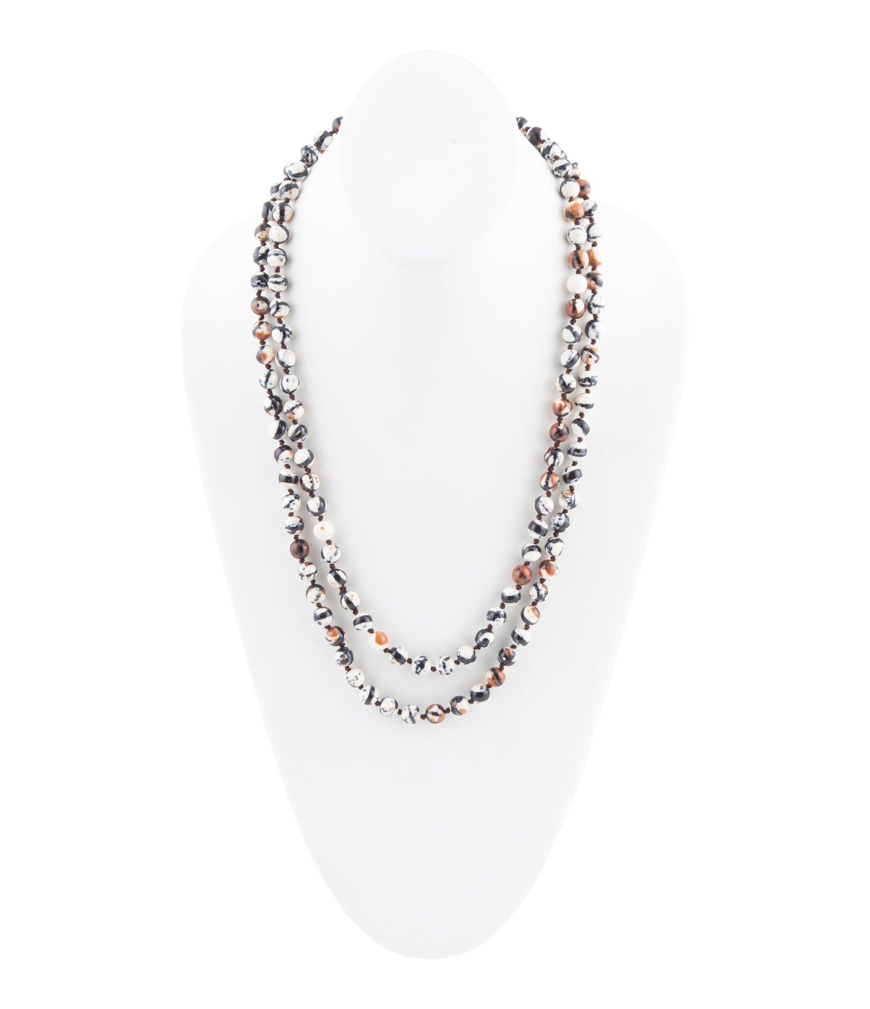 Immeasurable Jasper Black and White Wrap Necklace Barse Jewelry