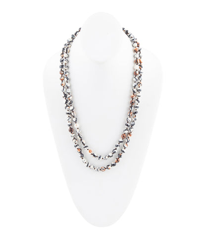 Immeasurable Jasper Black and White Wrap Necklace Barse Jewelry