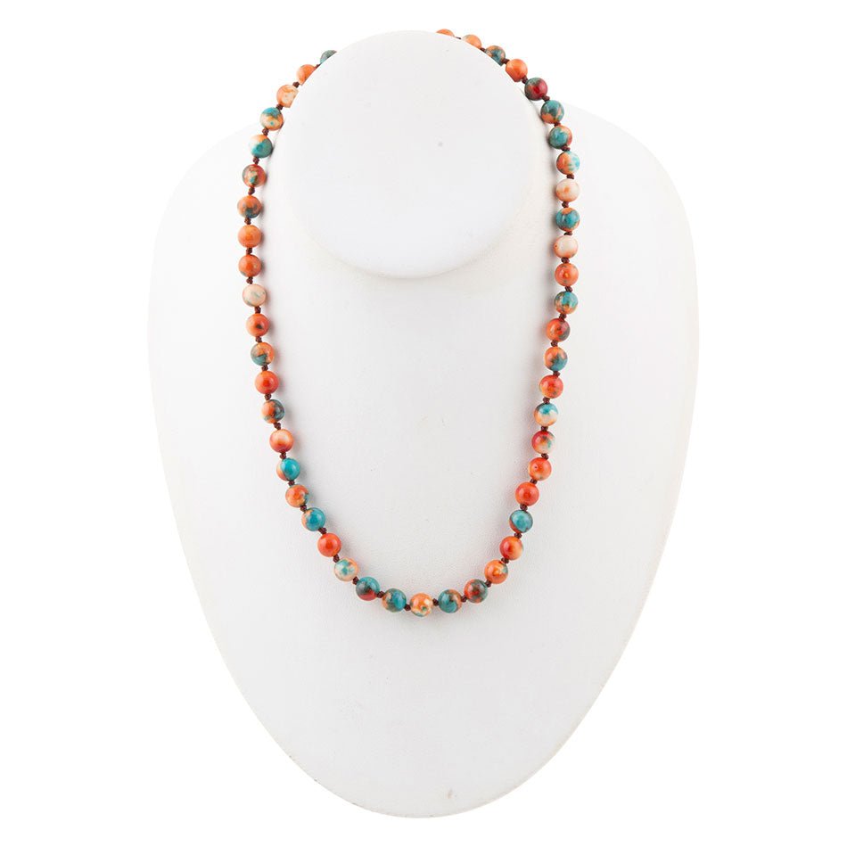 Immeasurable Multicolor Ocean Jade Golden Wrap Necklace Barse Jewelry