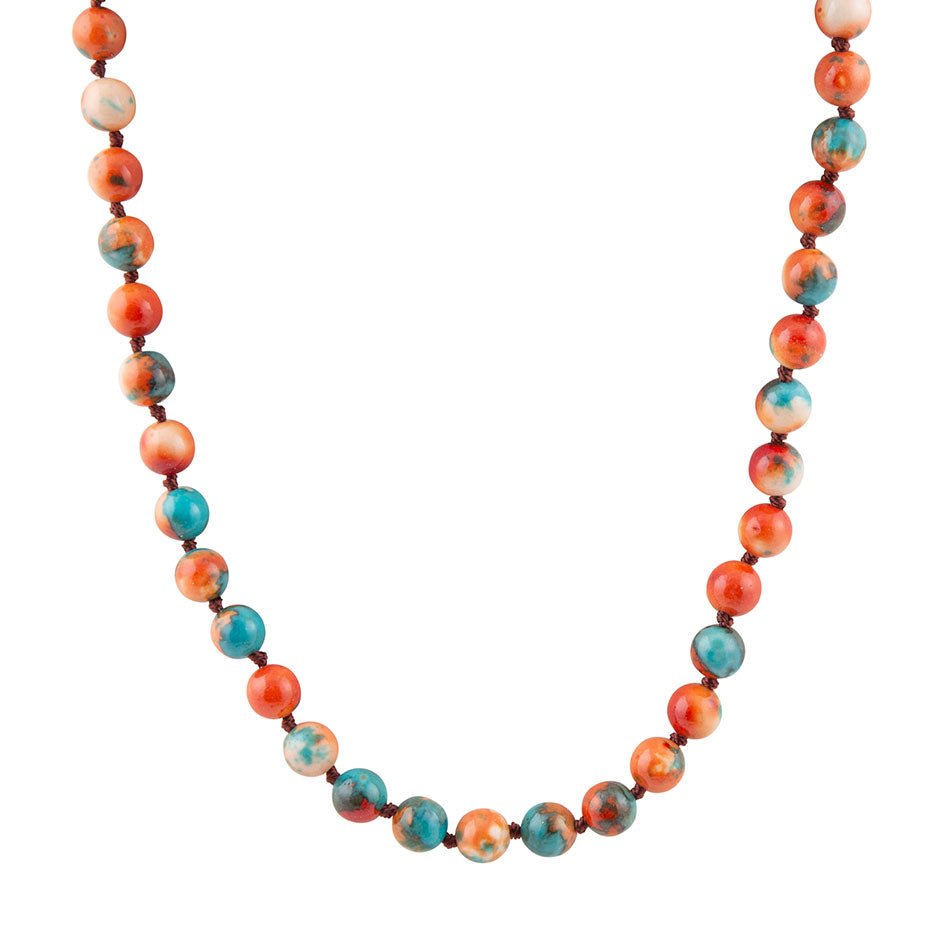 Immeasurable Multicolor Ocean Jade Golden Wrap Necklace Barse Jewelry