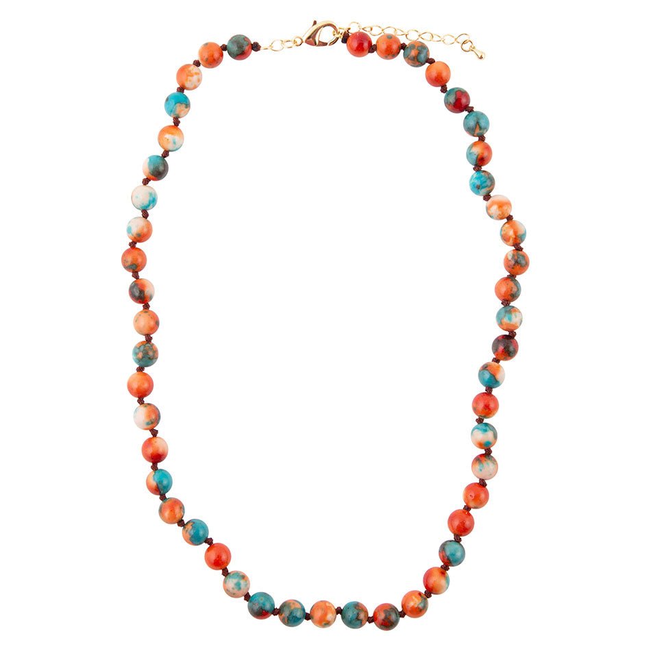 Immeasurable Multicolor Ocean Jade Golden Wrap Necklace Barse Jewelry