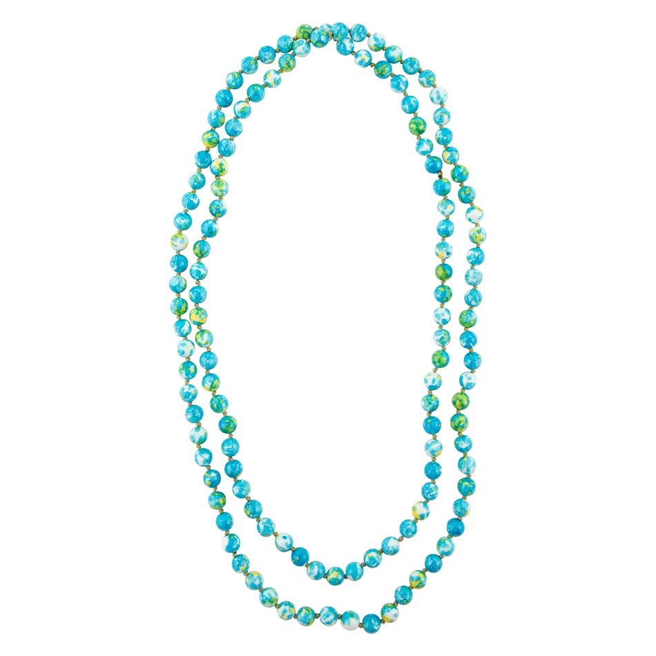 Immeasurable Ocean jade Blue Knotted Necklace Barse Jewelry