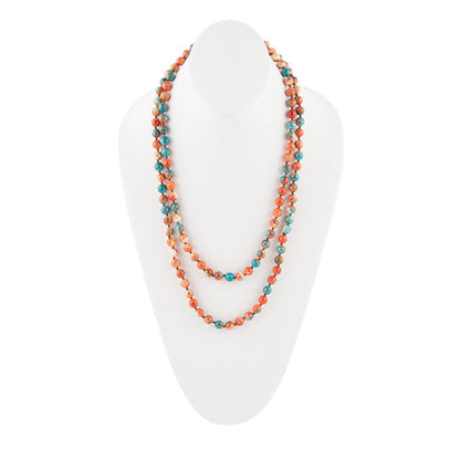 Immeasurable Orange and Blue Ocean Jade Necklace Barse Jewelry