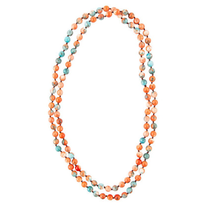 Immeasurable Orange and Blue Ocean Jade Necklace Barse Jewelry