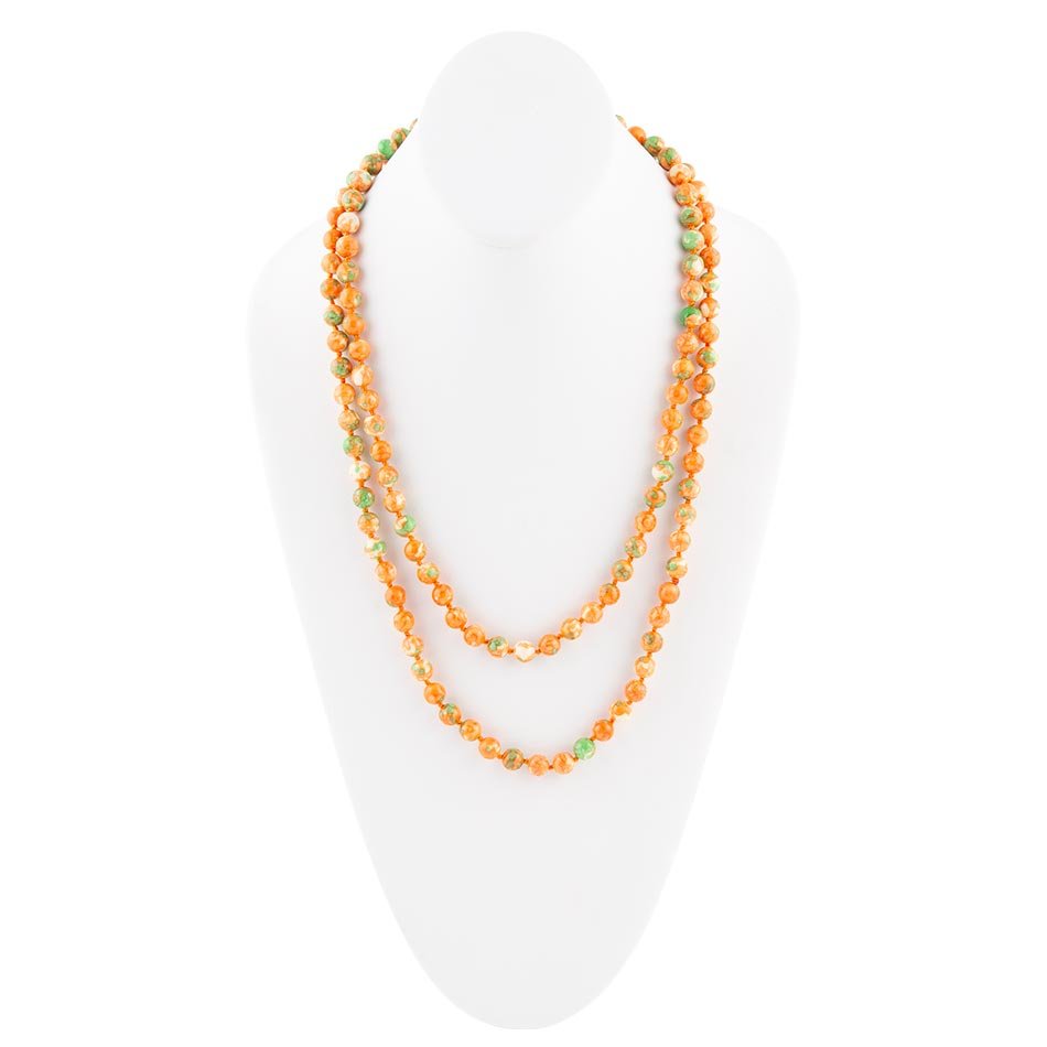 Immeasurable Orange and Lime Wrap Necklace Barse Jewelry
