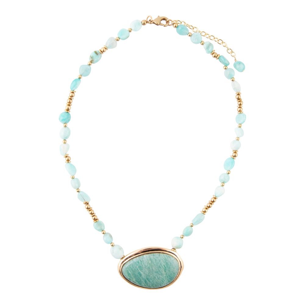 Impressions of Blue Amazonite Freeform Necklace Barse Jewelry