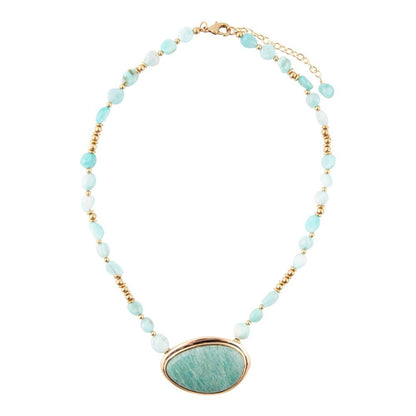 Impressions of Blue Amazonite Freeform Necklace Barse Jewelry